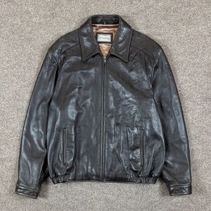 Reilly Olmes Brown‎ Leather Bomber Jacket Men’s XL Full Zip Patina Buttery Soft